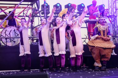 Kudüs İsrail 10 Mayıs 2018 eski şehir Kudüs, durdurulamaz sevinç Dans Festivali Altın diş Festivali'nde orta Krallığı kutlamaları akşam sahne