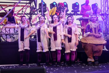 Kudüs İsrail 10 Mayıs 2018 eski şehir Kudüs, durdurulamaz sevinç Dans Festivali Altın diş Festivali'nde orta Krallığı kutlamaları akşam sahne