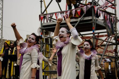 Kudüs İsrail 10 Mayıs 2018 eski şehir Kudüs, durdurulamaz sevinç Dans Festivali Altın diş Festivali'nde orta Krallığı kutlamaları akşam sahne