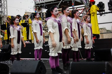 Kudüs İsrail 10 Mayıs 2018 eski şehir Kudüs, durdurulamaz sevinç Dans Festivali Altın diş Festivali'nde orta Krallığı kutlamaları akşam sahne