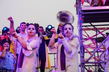 Kudüs İsrail 10 Mayıs 2018 eski şehir Kudüs, durdurulamaz sevinç Dans Festivali Altın diş Festivali'nde orta Krallığı kutlamaları akşam sahne