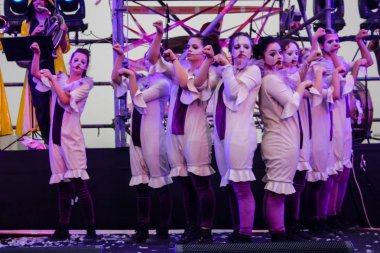 Kudüs İsrail 10 Mayıs 2018 eski şehir Kudüs, durdurulamaz sevinç Dans Festivali Altın diş Festivali'nde orta Krallığı kutlamaları akşam sahne