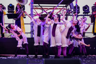 Kudüs İsrail 10 Mayıs 2018 eski şehir Kudüs, durdurulamaz sevinç Dans Festivali Altın diş Festivali'nde orta Krallığı kutlamaları akşam sahne