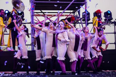 Kudüs İsrail 10 Mayıs 2018 eski şehir Kudüs, durdurulamaz sevinç Dans Festivali Altın diş Festivali'nde orta Krallığı kutlamaları akşam sahne