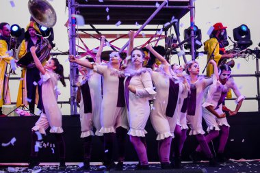 Kudüs İsrail 10 Mayıs 2018 eski şehir Kudüs, durdurulamaz sevinç Dans Festivali Altın diş Festivali'nde orta Krallığı kutlamaları akşam sahne