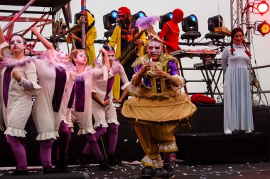 Kudüs İsrail 10 Mayıs 2018 eski şehir Kudüs, durdurulamaz sevinç Dans Festivali Altın diş Festivali'nde orta Krallığı kutlamaları akşam sahne