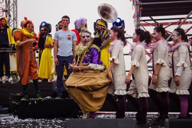 Kudüs İsrail 10 Mayıs 2018 eski şehir Kudüs, durdurulamaz sevinç Dans Festivali Altın diş Festivali'nde orta Krallığı kutlamaları akşam sahne