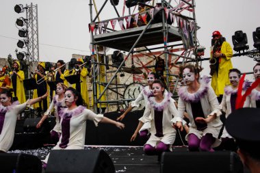 Kudüs İsrail 10 Mayıs 2018 eski şehir Kudüs, durdurulamaz sevinç Dans Festivali Altın diş Festivali'nde orta Krallığı kutlamaları akşam sahne