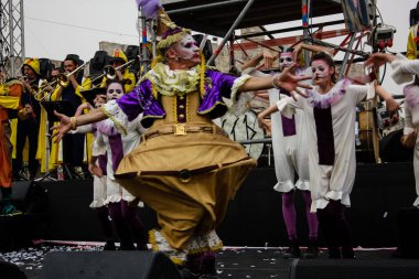 Kudüs İsrail 10 Mayıs 2018 eski şehir Kudüs, durdurulamaz sevinç Dans Festivali Altın diş Festivali'nde orta Krallığı kutlamaları akşam sahne