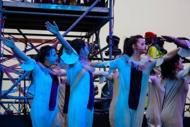 Kudüs İsrail 10 Mayıs 2018 eski şehir Kudüs, durdurulamaz sevinç Dans Festivali Altın diş Festivali'nde orta Krallığı kutlamaları akşam sahne