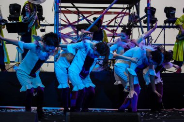 Kudüs İsrail 10 Mayıs 2018 eski şehir Kudüs, durdurulamaz sevinç Dans Festivali Altın diş Festivali'nde orta Krallığı kutlamaları akşam sahne