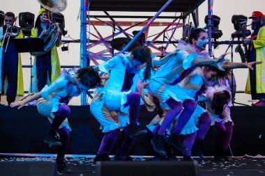 Kudüs İsrail 10 Mayıs 2018 eski şehir Kudüs, durdurulamaz sevinç Dans Festivali Altın diş Festivali'nde orta Krallığı kutlamaları akşam sahne