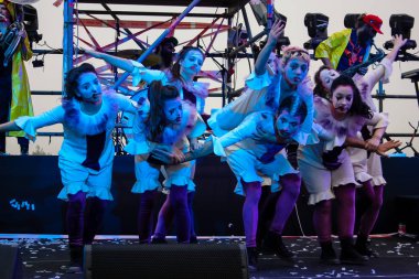 Kudüs İsrail 10 Mayıs 2018 eski şehir Kudüs, durdurulamaz sevinç Dans Festivali Altın diş Festivali'nde orta Krallığı kutlamaları akşam sahne