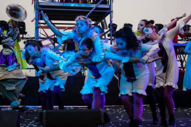 Kudüs İsrail 10 Mayıs 2018 eski şehir Kudüs, durdurulamaz sevinç Dans Festivali Altın diş Festivali'nde orta Krallığı kutlamaları akşam sahne