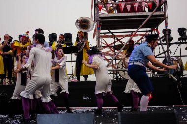 Kudüs İsrail 10 Mayıs 2018 eski şehir Kudüs, durdurulamaz sevinç Dans Festivali Altın diş Festivali'nde orta Krallığı kutlamaları akşam sahne