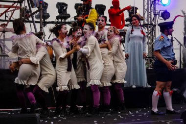 Kudüs İsrail 10 Mayıs 2018 eski şehir Kudüs, durdurulamaz sevinç Dans Festivali Altın diş Festivali'nde orta Krallığı kutlamaları akşam sahne