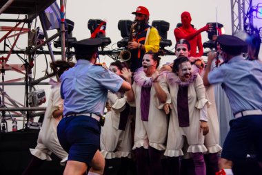 Kudüs İsrail 10 Mayıs 2018 eski şehir Kudüs, durdurulamaz sevinç Dans Festivali Altın diş Festivali'nde orta Krallığı kutlamaları akşam sahne