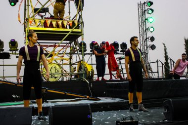 Kudüs İsrail 10 Mayıs 2018 Orta Krallık Kudüs'ün eski şehri altın diş festivalde, Kraliyet üstgeçidin animasyon akşam kutlamaları