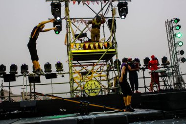 Kudüs İsrail 10 Mayıs 2018 Orta Krallık Kudüs'ün eski şehri altın diş festivalde, Kraliyet üstgeçidin animasyon akşam kutlamaları