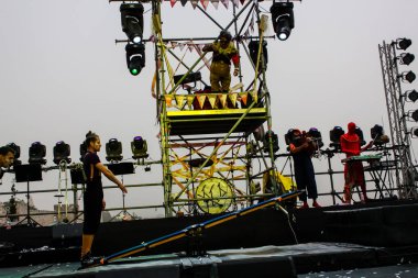 Kudüs İsrail 10 Mayıs 2018 Orta Krallık Kudüs'ün eski şehri altın diş festivalde, Kraliyet üstgeçidin animasyon akşam kutlamaları