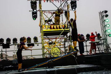 Kudüs İsrail 10 Mayıs 2018 Orta Krallık Kudüs'ün eski şehri altın diş festivalde, Kraliyet üstgeçidin animasyon akşam kutlamaları