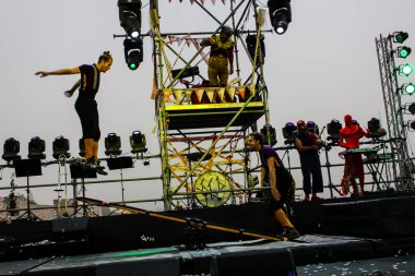 Kudüs İsrail 10 Mayıs 2018 Orta Krallık Kudüs'ün eski şehri altın diş festivalde, Kraliyet üstgeçidin animasyon akşam kutlamaları