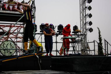 Kudüs İsrail 10 Mayıs 2018 Orta Krallık Kudüs'ün eski şehri altın diş festivalde, Kraliyet üstgeçidin animasyon akşam kutlamaları