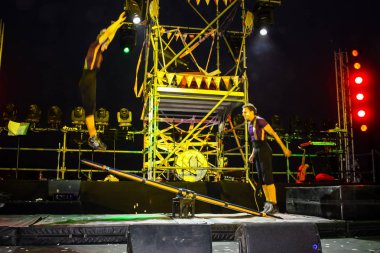 Kudüs İsrail 10 Mayıs 2018 Orta Krallık Kudüs'ün eski şehri altın diş festivalde, Kraliyet üstgeçidin animasyon akşam kutlamaları