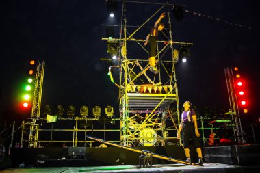 Kudüs İsrail 10 Mayıs 2018 Orta Krallık Kudüs'ün eski şehri altın diş festivalde, Kraliyet üstgeçidin animasyon akşam kutlamaları