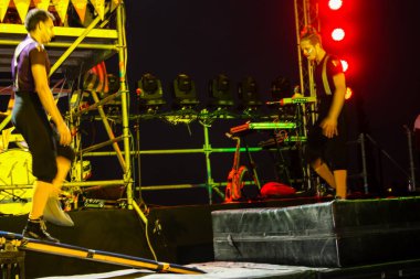 Kudüs İsrail 10 Mayıs 2018 Orta Krallık Kudüs'ün eski şehri altın diş festivalde, Kraliyet üstgeçidin animasyon akşam kutlamaları