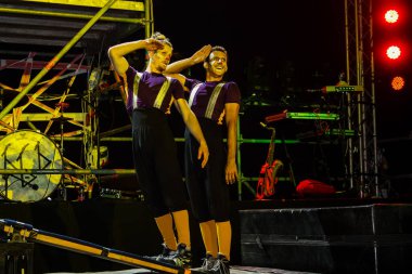 Kudüs İsrail 10 Mayıs 2018 Orta Krallık Kudüs'ün eski şehri altın diş festivalde, Kraliyet üstgeçidin animasyon akşam kutlamaları