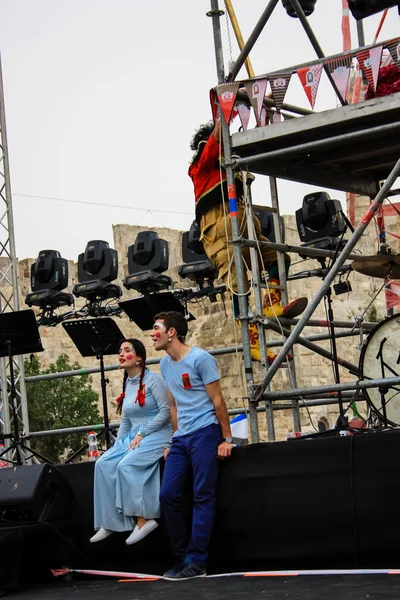 Kudüs İsrail 10 Mayıs 2018 eski şehir Kudüs, açılış Başkan s konuşma altın diş Festivali'nde orta Krallığı kutlamaları akşam göster