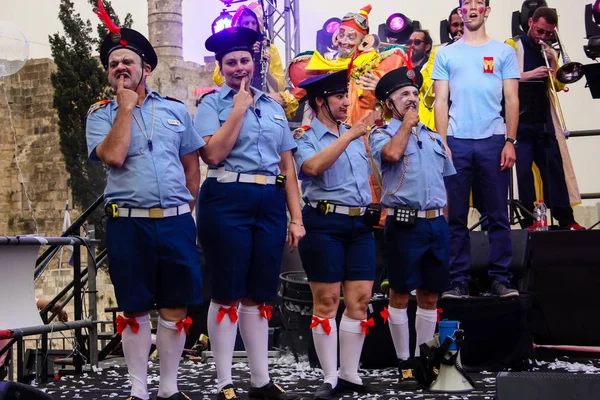 Kudüs İsrail 10 Mayıs 2018 eski şehir Kudüs, durdurulamaz sevinç Dans Festivali Altın diş Festivali'nde orta Krallığı kutlamaları akşam sahne