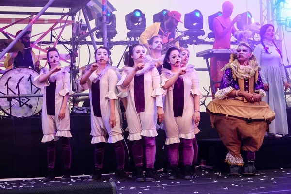 Kudüs İsrail 10 Mayıs 2018 eski şehir Kudüs, durdurulamaz sevinç Dans Festivali Altın diş Festivali'nde orta Krallığı kutlamaları akşam sahne