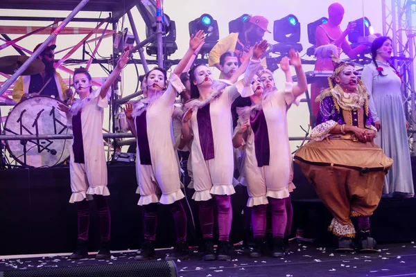 Kudüs İsrail 10 Mayıs 2018 eski şehir Kudüs, durdurulamaz sevinç Dans Festivali Altın diş Festivali'nde orta Krallığı kutlamaları akşam sahne