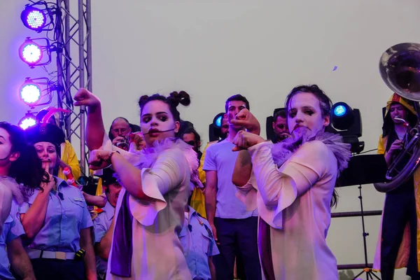 Kudüs İsrail 10 Mayıs 2018 eski şehir Kudüs, durdurulamaz sevinç Dans Festivali Altın diş Festivali'nde orta Krallığı kutlamaları akşam sahne