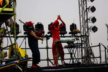 Kudüs İsrail 10 Mayıs 2018 Eski Kudüs şehri, altın diş Festivali'nde orta Krallığı kutlamaları görüntülemek sanatçıların festival sahne akşamı