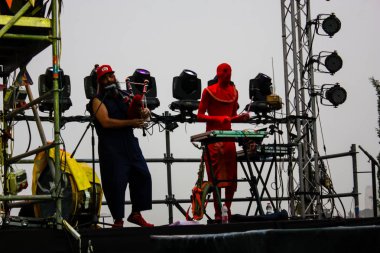 Kudüs İsrail 10 Mayıs 2018 Eski Kudüs şehri, altın diş Festivali'nde orta Krallığı kutlamaları görüntülemek sanatçıların festival sahne akşamı
