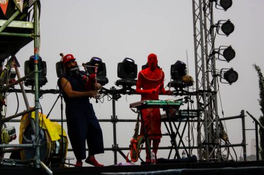 Kudüs İsrail 10 Mayıs 2018 Eski Kudüs şehri, altın diş Festivali'nde orta Krallığı kutlamaları görüntülemek sanatçıların festival sahne akşamı