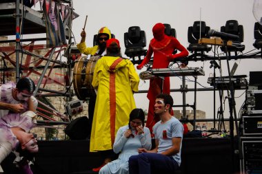 Kudüs İsrail 10 Mayıs 2018 Eski Kudüs şehri, altın diş Festivali'nde orta Krallığı kutlamaları görüntülemek sanatçıların festival sahne akşamı