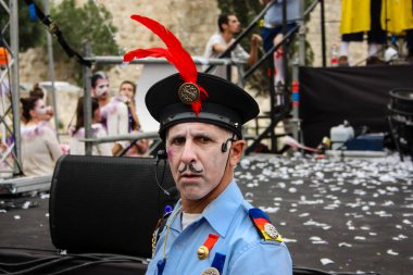 Kudüs İsrail 10 Mayıs 2018 Eski Kudüs şehri, altın diş Festivali'nde orta Krallığı kutlamaları görüntülemek sanatçıların festival sahne akşamı