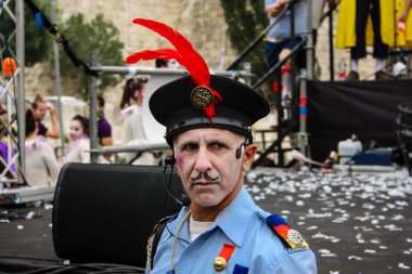 Kudüs İsrail 10 Mayıs 2018 Eski Kudüs şehri, altın diş Festivali'nde orta Krallığı kutlamaları görüntülemek sanatçıların festival sahne akşamı