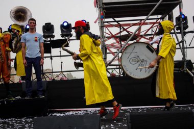 Kudüs İsrail 10 Mayıs 2018 Eski Kudüs şehri, altın diş Festivali'nde orta Krallığı kutlamaları görüntülemek sanatçıların festival sahne akşamı