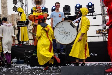 Kudüs İsrail 10 Mayıs 2018 Eski Kudüs şehri, altın diş Festivali'nde orta Krallığı kutlamaları görüntülemek sanatçıların festival sahne akşamı