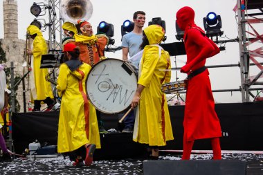 Kudüs İsrail 10 Mayıs 2018 Eski Kudüs şehri, altın diş Festivali'nde orta Krallığı kutlamaları görüntülemek sanatçıların festival sahne akşamı