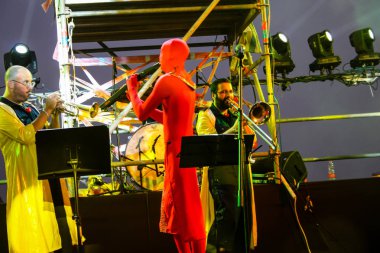 Kudüs İsrail 10 Mayıs 2018 Eski Kudüs şehri, altın diş Festivali'nde orta Krallığı kutlamaları görüntülemek akşam müzikal gösteri sahne