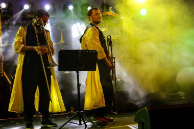 Kudüs İsrail 10 Mayıs 2018 Eski Kudüs şehri, altın diş Festivali'nde orta Krallığı kutlamaları görüntülemek akşam müzikal gösteri sahne