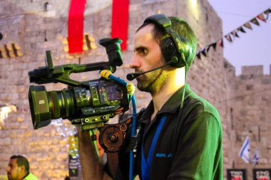 Kudüs İsrail 10 Mayıs 2018 Eski Kudüs şehri, altın diş Festivali'nde orta Krallığı kutlamaları görüntülemek akşam müzikal gösteri sahne