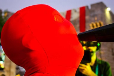 Kudüs İsrail 10 Mayıs 2018 Eski Kudüs şehri, altın diş Festivali'nde orta Krallığı kutlamaları görüntülemek akşam müzikal gösteri sahne