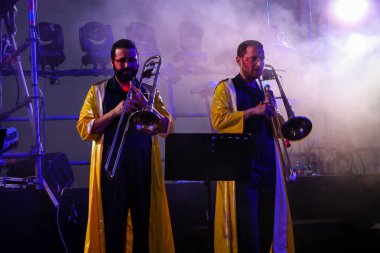 Kudüs İsrail 10 Mayıs 2018 Eski Kudüs şehri, altın diş Festivali'nde orta Krallığı kutlamaları görüntülemek akşam müzikal gösteri sahne